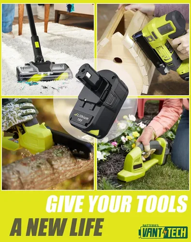 Vista 7 de VANTTECH Paquete de 2 unidades de repuesto 7.0Ah P108 para batería Ryobi