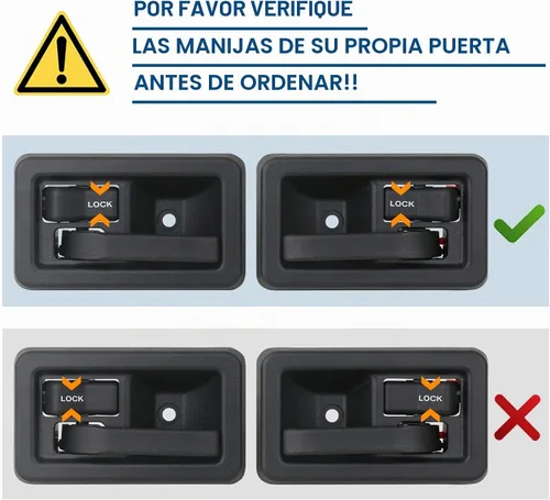 Vista 4 de APPERFiT Manijas de Puerta Exterior e Interior con Retenedores Compatibles con Jeep Wrangler YJ TJ 1991-2002 con Puertas Completas Reemplaza