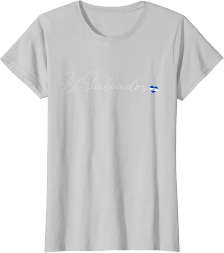 Vista 21 de Camiseta Simple Love El Salvadoreño con diseño de corazón en El Salvador