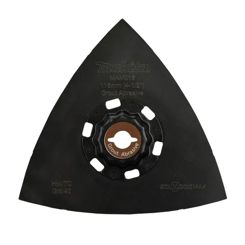 Vista 2 de Makita E-08648 StarlockMax® Multiherramienta Oscilante 4-1/2" Carburo de Tungsteno 40 Grit Delta Triangle Lijado Pad