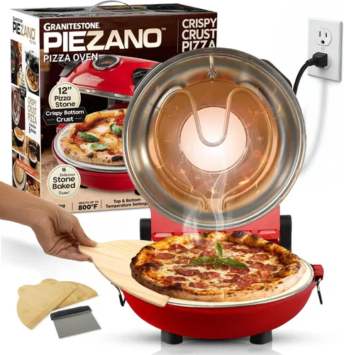 Vista 8 de PIEZANO - Horno eléctrico de pizza de 12 pulgadas para encimera de interior Negro