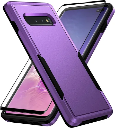 Vista 10 de Asuwish Funda para teléfono Samsung Galaxy S10 Plus con protector de pantalla y delgada híbrida de cuerpo completo, accesorios para celda protectora