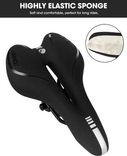 Vista 5 de Cómodo asiento de bicicleta para hombres y mujeres, asiento de bicicleta impermeable, silla de bicicleta de montaña transpirable, sillín