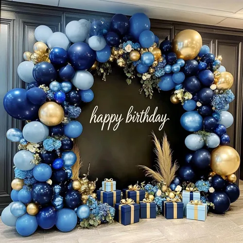 Vista 9 de Arco de globos de color azul polvoriento, kit de guirnalda de globos de látex para baby shower, cumpleaños, despedida de soltera, boda, graduación
