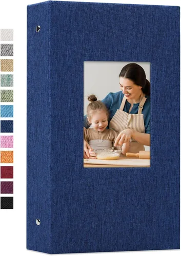 Vista 14 de Vienrose - Álbum de fotos de 4 x 6 pulgadas, 100 páginas, cubierta de lino con ventana frontal, para bebés, bodas, familias, niños y aniversarios