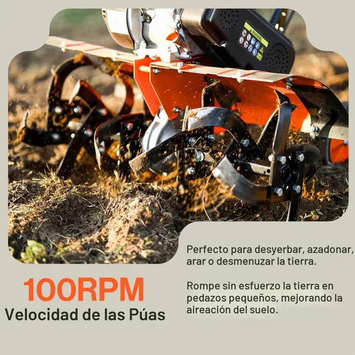 Vista 5 de SuperHandy Cultivador de timón, 7HP 209cc, Siembra de suelo, enfoque