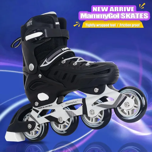 Vista 2 de MammyGol - Patines en línea ajustables para adultos, patines seguros y duraderos con ruedas gigantes, patines profesionales de alto rendimiento