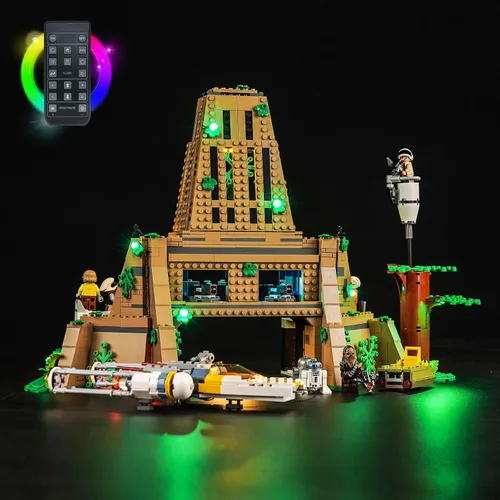 Vista 6 de Kit de luz LED mejorado compatible con Lego A New Hope Yavin 4 Rebel Base Building Set, compatible con Lego 75365 (modelo no incluido)