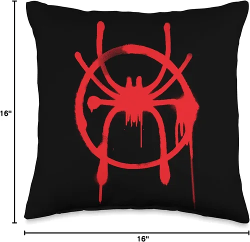 Vista 4 de Marvel Man Into The Spider-Verse - Almohada con icono rojo, 16 x 16 pulgadas, multicolor
