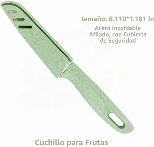 Vista 6 de CARTINTS Tabla de cortar de plástico 5 en 1 para cocina, juego de tablas de cortar con abridor de botellas, pelador, cuchillo de cocina, bandeja