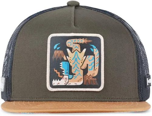 Vista 2 de X CAPSLAB Trucker Hat Monster Hunter One Size Fits All Embroided Patch Flat Bill Hat Breathable Mesh