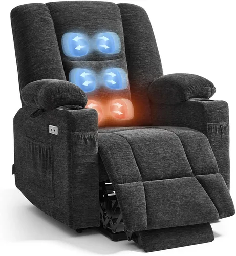Vista 12 de MCombo Silla reclinable Power Lift con bolsa de aire masaje y calor 7507 Beige