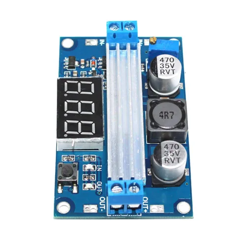 Vista 2 de Módulo convertidor de voltaje DC-DC, salida ajustable de alta potencia de 100 W, tablero regulador de potencia de 3.5-35 V LTC1871 con medidor