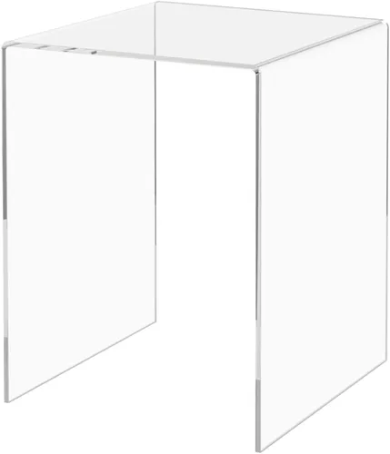 Vista 23 de Marketing Holders Plataforma elevadora de acrílico transparente Pantalla cuadrada de 3 pulgadas de ancho de 3 lados Encimería Escaparate