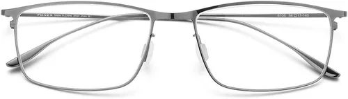 Vista 4 de FONEX Lentes cuadrados de metal, marco de lentes ligeros de borde completo para hombres 8105