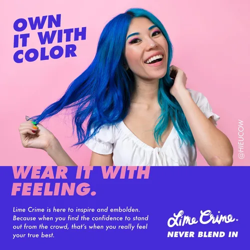 Vista 7 de Lime Crime Tinte para el cabello de unicornio de cobertura completa, prado (verde oscuro) – Color de cabello semipermanente vegano y libre