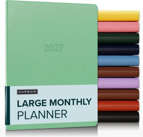 Vista 69 de Gallery Leather Agenda mensual grande 2026-2027 Acadia Navy