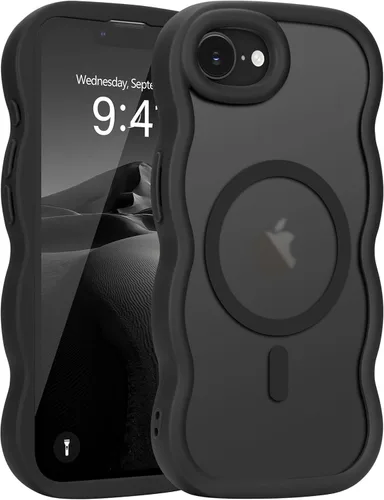Vista 126 de Pepmune - Funda para iPhone 12 Pro Max con marco ondulado y estructura rígida, color mate claro, cubierta trasera unisex, compatible con Magsafe