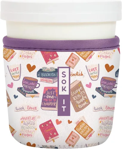 Vista 168 de Sok It IceCreamSok - Funda de neopreno aislada (flores abstractas, pintas de helado cónicas)