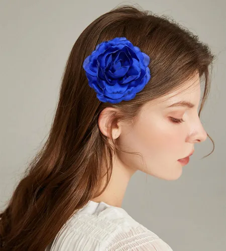 Vista 6 de Delicados broches de flores de peonía, delicados broches de gasa con rosas clásicas para bodas, fiestas, banquetes de baile para mujeres, elegantes
