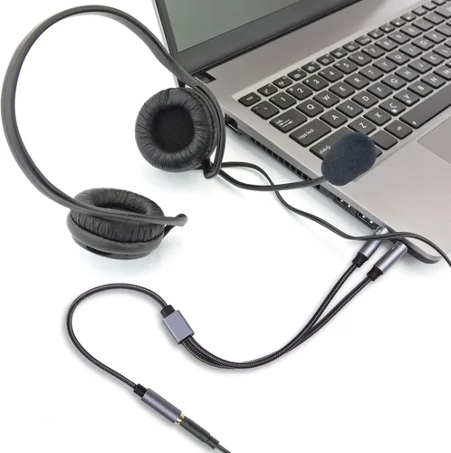 Vista 4 de Cable divisor de PC de repuesto para HyperX Cloud II, Alpha, Stinger, Core, Astro A10 A40, Turtle Beach Recon 70, SteelSeries, Sennheiser Game