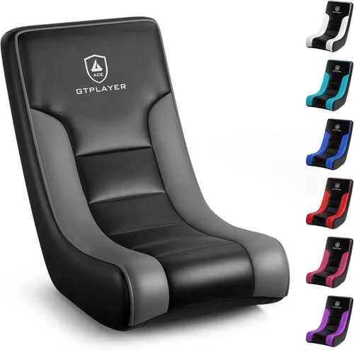 Vista 16 de GTPLAYER Silla mecedora de suelo para juegos – Sillas de juego rodantes con limitador de ángulo, asiento de suelo oscilante para jugadores, compacta