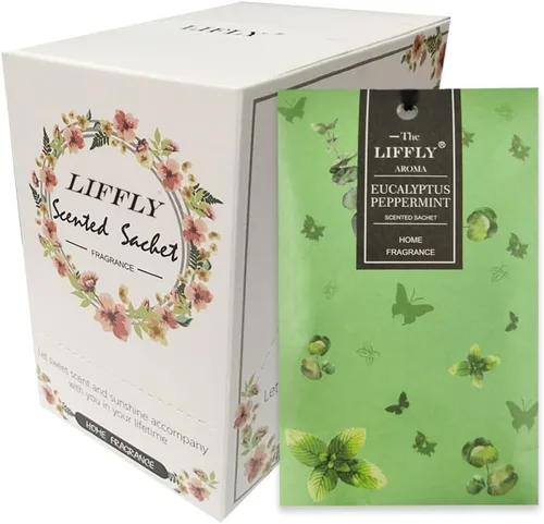 Vista 13 de 13 sobres perfumados para cajones y armarios, 14 paquetes de lavanda, rosa, jazmín, océano, vainilla, sándalo, lino fresco, cerezo, lila, eucalipto