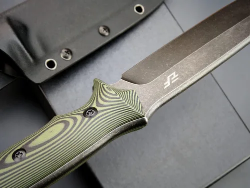 Vista 5 de Eafengrow EF128 Cuchillo de hoja fija DC53 Hoja de acero, mango G10 de dos tonos, cuchillo de hoja fija de espiga completa, cuchillo recto