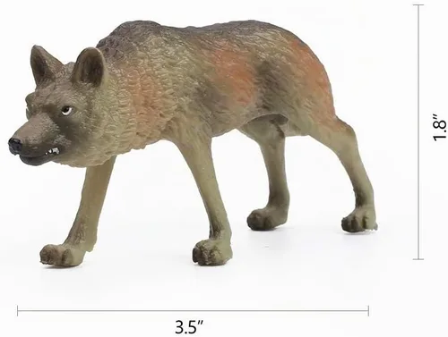 Vista 4 de RESTCLOUD Juego de 7 piezas de figuras de juguete de lobo conjunto de figuras de animales de lobo (Conjunto de lobo A)