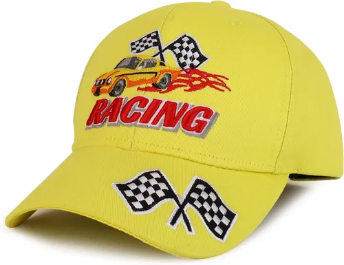 Vista 5 de Trendy Apparel Shop Gorra de béisbol con bandera de carreras bordada en 3D