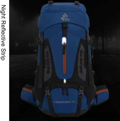 Vista 6 de Bseash Mochila de 60 l para senderismo y camping con cubierta para la lluvia, mochila impermeable de gran capacidad para deportes al aire libre