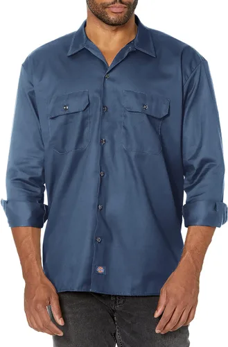 Vista 31 de Dickies Camisa de trabajo de manga larga para hombre Air Force Blue V1