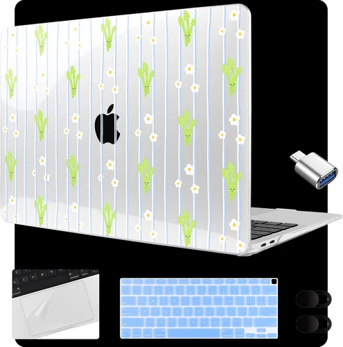 Vista 28 de MEEgoodo Funda para MacBook Air de 13.3 pulgadas 2021 2020 2019 2018 A2337 M1 A2179 A1932, carcasa para laptop para MacBook Air M1 con cubierta
