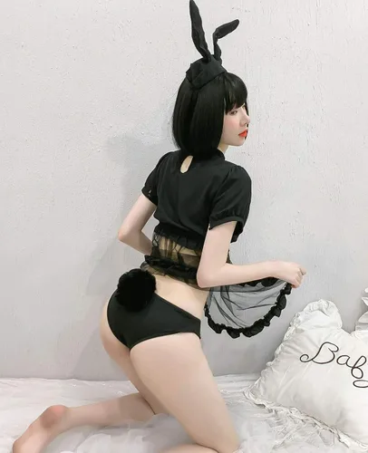 Vista 4 de Sexy Bunny Cosplay Lencería Vestido Kawaii Anime Gatito Ojo de Cerradura Disfraz Lindo Maid Traje Japonés Lolita Ropa