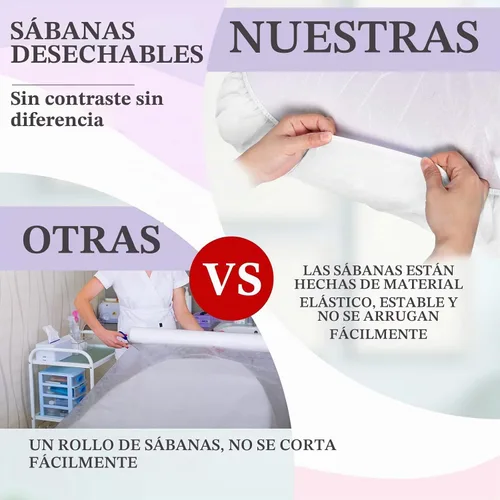 Vista 4 de Mixweer Juego de 30 sábanas bajeras desechables de mesa de masaje de 39 x Blanco