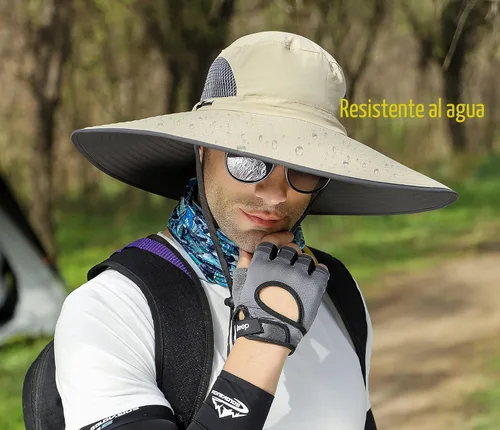 Vista 3 de Leotruny Sombreros de ala ancha para hombre UPF50+ sombrero impermeable transpirable para pesca, senderismo, camping
