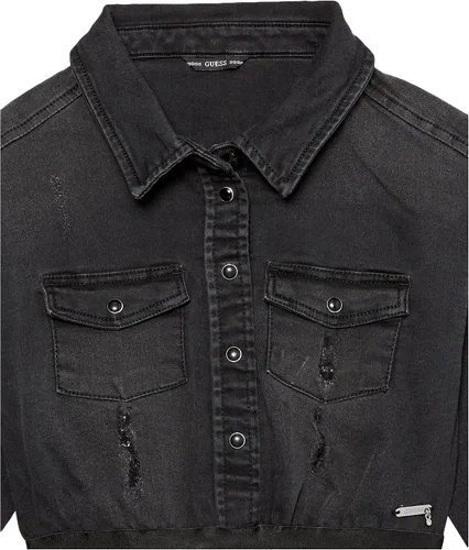 Vista 2 de GUESS Vestido de punto de mezclilla y jersey de manga larga para niña talla única