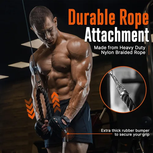 Vista 3 de SQUATZDouble D Row Handle Cable Attachment - Non-Slip Handles for Weight Workout with 360 Degree Rotational Knuckle