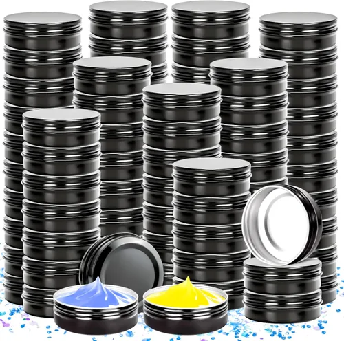 Vista 8 de Paquete de 24 tarros de lata de 1 onza, latas de metal de 1 fl oz, recipientes de lata de aluminio de 1 onza con tapa de tornillo para barras