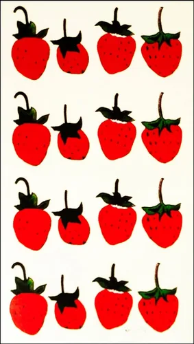 Vista 2 de Juego de 3 hojas de mini tatuajes temporales de frutas rojas de fresa para hombres y mujeres, decoraciones de diseño, cuerpo sexy, suministros