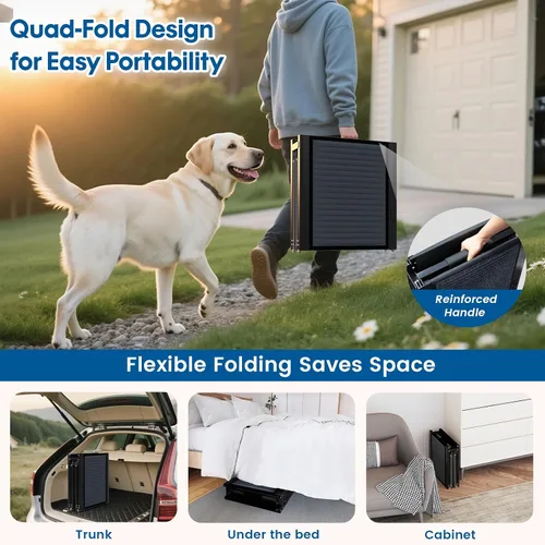 Vista 8 de HBTower Rampa plegable para perros de 63 pulgadas de largo y 17.3 pulgadas de ancho para automóvil, SUV y camión, rampa portátil para mascotas