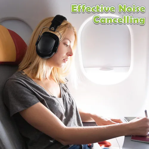 Vista 5 de Kanayu Paquete de 12 auriculares con diadema ajustable NRR 28dB reducción de ruido, orejeras de protección para los oídos