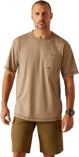 Vista 17 de Ariat Hombres Rebar Workman Logo Manga Larga Cuello Redondo Aguacate/Haya