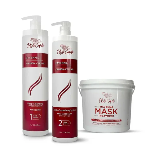 Vista 11 de Mascarilla Profesional Para El Cabello Ravenna Para Cabello Dañado - Brillo Intenso Y Humectación Para Todo Tipo De Cabello - Mascarilla