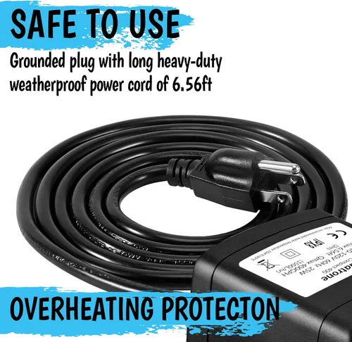 Vista 5 de Bomba sumergible de 400 GPH de 25 W, bomba de agua ultra silenciosa para fuente, 1500 l/h, elevación de 6.56 pies de altura, 3 boquillas - Bomba