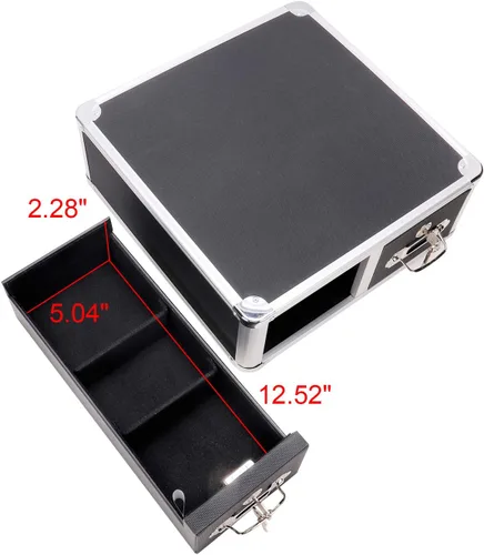 Vista 3 de Vaultz Cerradura 3 x 5 gabinete de la tarjeta de índice, cajón doble, negro (VZ01393)