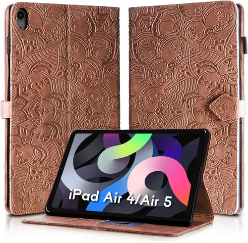 Vista 25 de Funda para tablet iPad Air de 11 pulgadas, diseño de diente de león con soporte para lápiz Apple, cierre magnético y recortes precisos, compatible