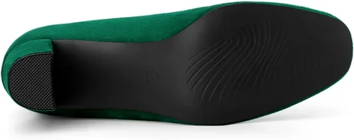 Vista 5 de Allegra K Botines de tacón alto grueso con cremallera frontal para mujer