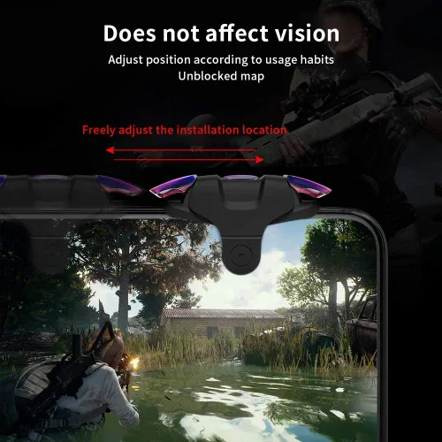 Vista 5 de Newseego for Mobile Game Controller Trigger, [Upgraded Version] Mobile Controllers Colorful Trigger Sensitive Shoot and Aim Button for Rules of