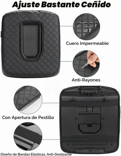 Vista 6 de ISSYAUTO Funda de consola central compatible con Silverado Sierra Jump Seat 2019-2024 Funda de cuero para reposabrazos